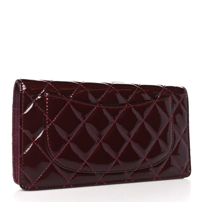Chanel Patent Calfskin Quilted Yen Wallet Red 2 of 13