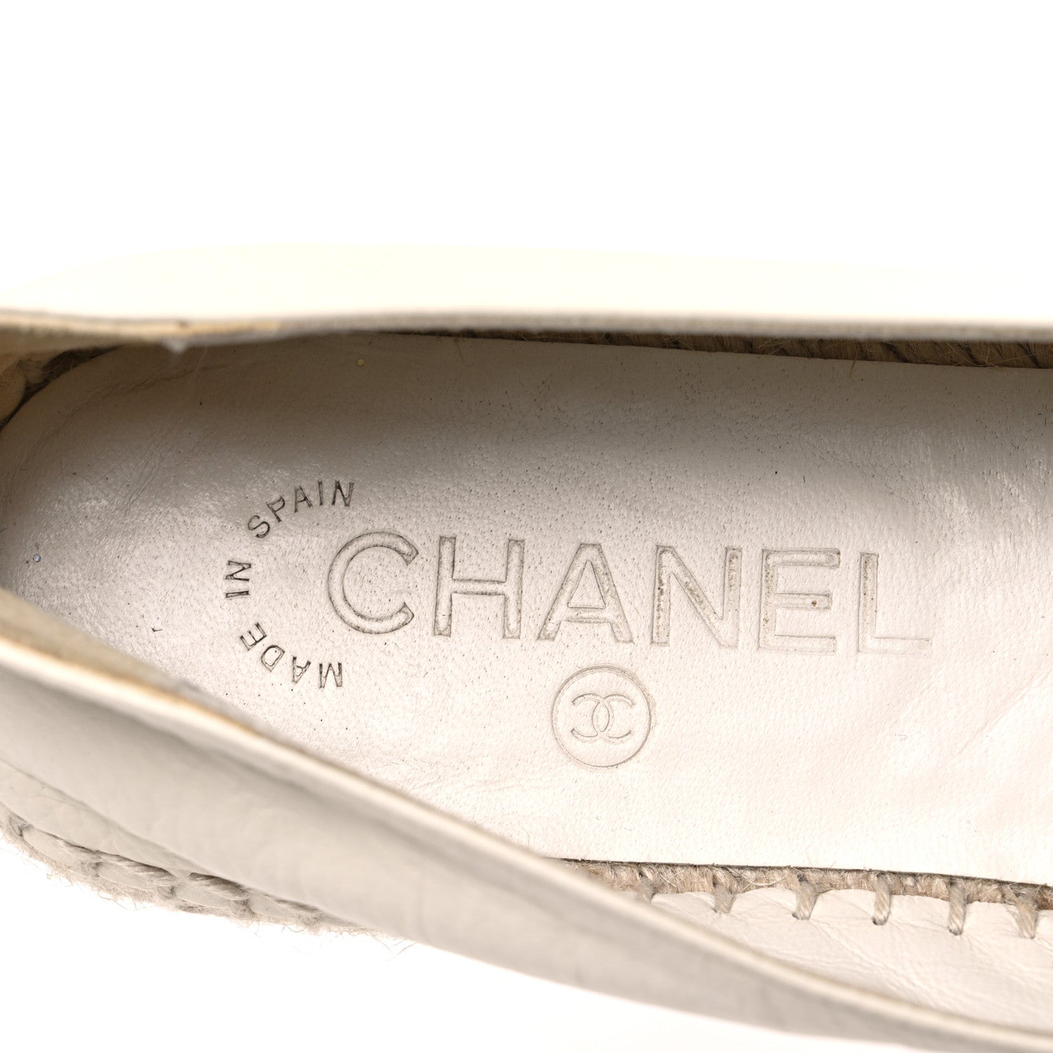 Chanel Lambskin CC Espadrilles 37 White 9 of 12