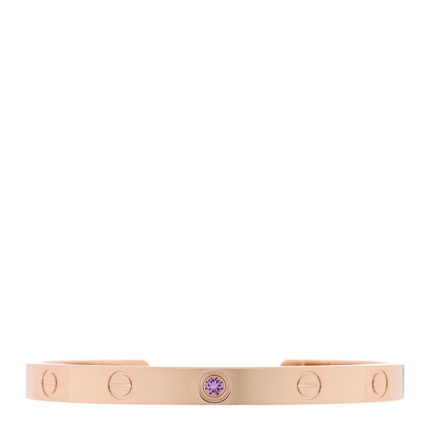 18K Pink Gold Pink Sapphire LOVE Cuff Bracelet 18