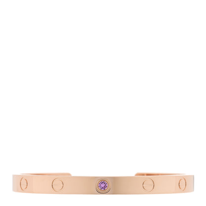 Cartier 18K Pink Gold Pink Sapphire LOVE Cuff Bracelet 18 1 of 3