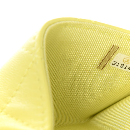Chanel Lambskin Quilted Flap Card Holder Wallet Yellow 8 of 8