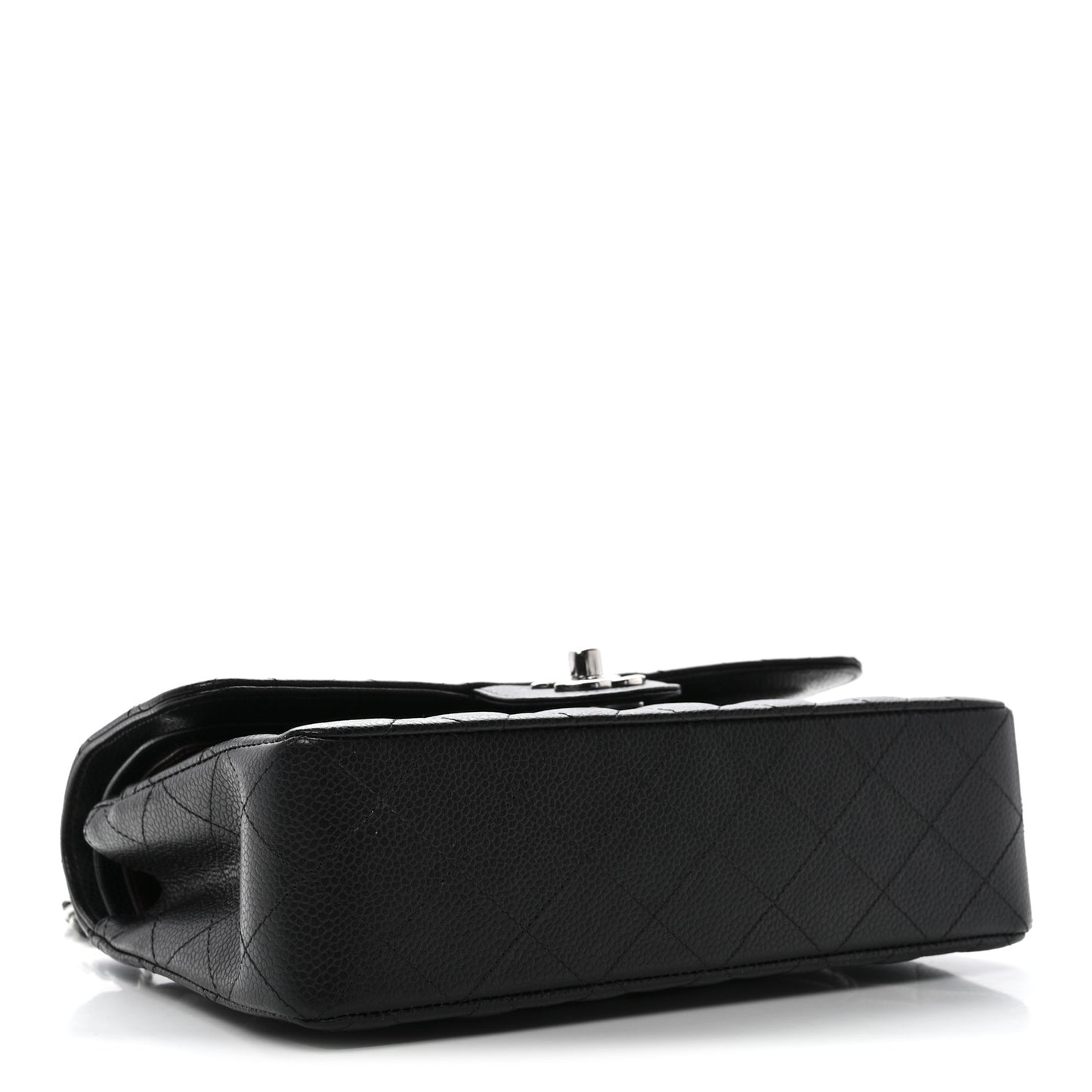 Caviar Quilted Small Double Flap Black Black