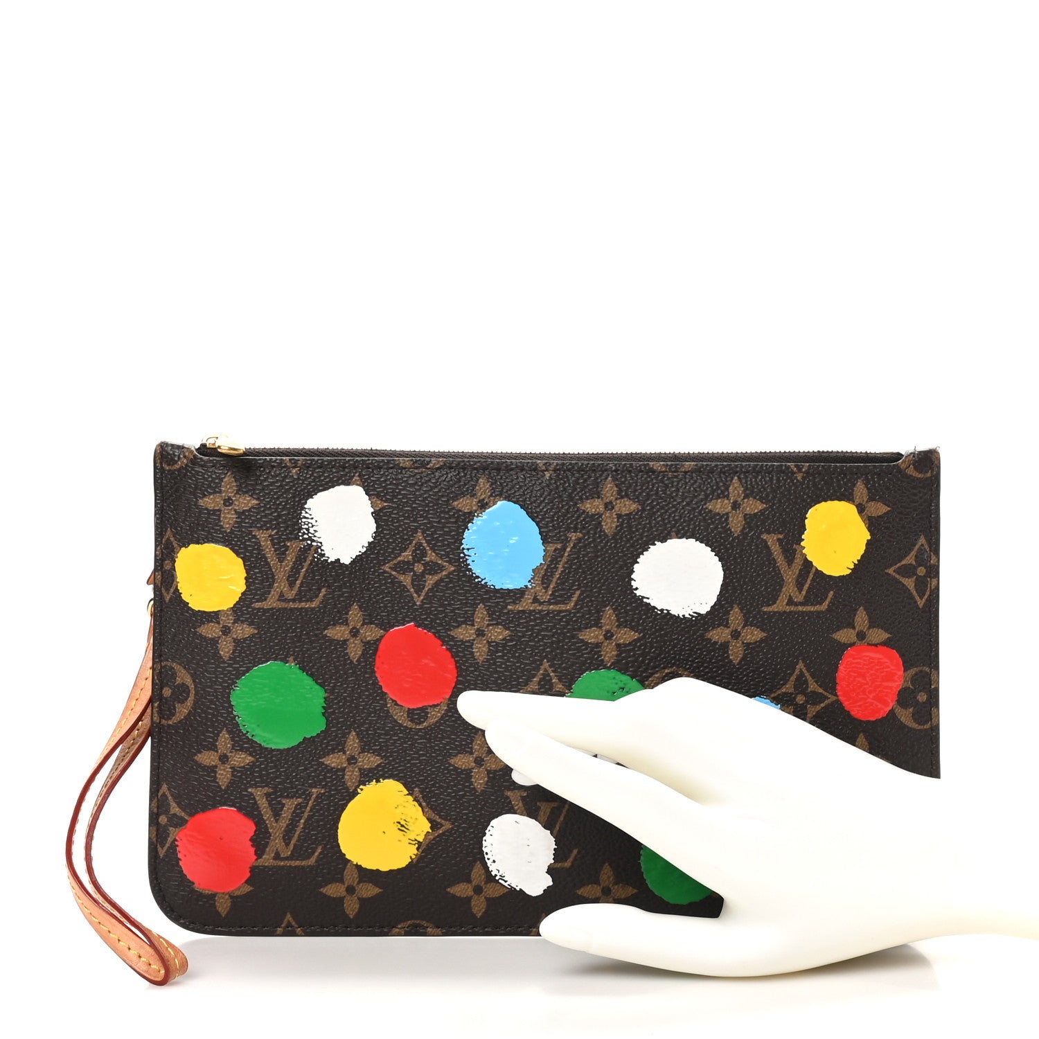 Louis Vuitton LV X YK Monogram Painted Dots Neverfull MM Pochette 2 of 6