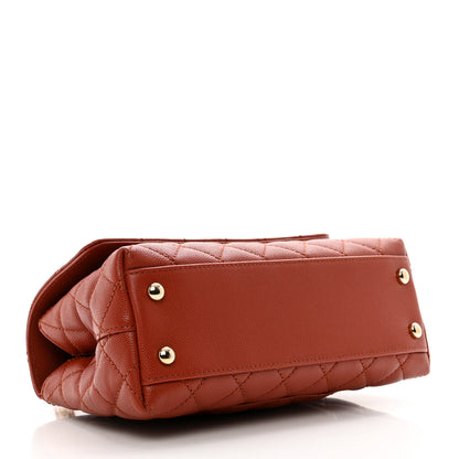 Chanel Caviar Quilted Mini Coco Handle Flap Dark Orange 4 of 10