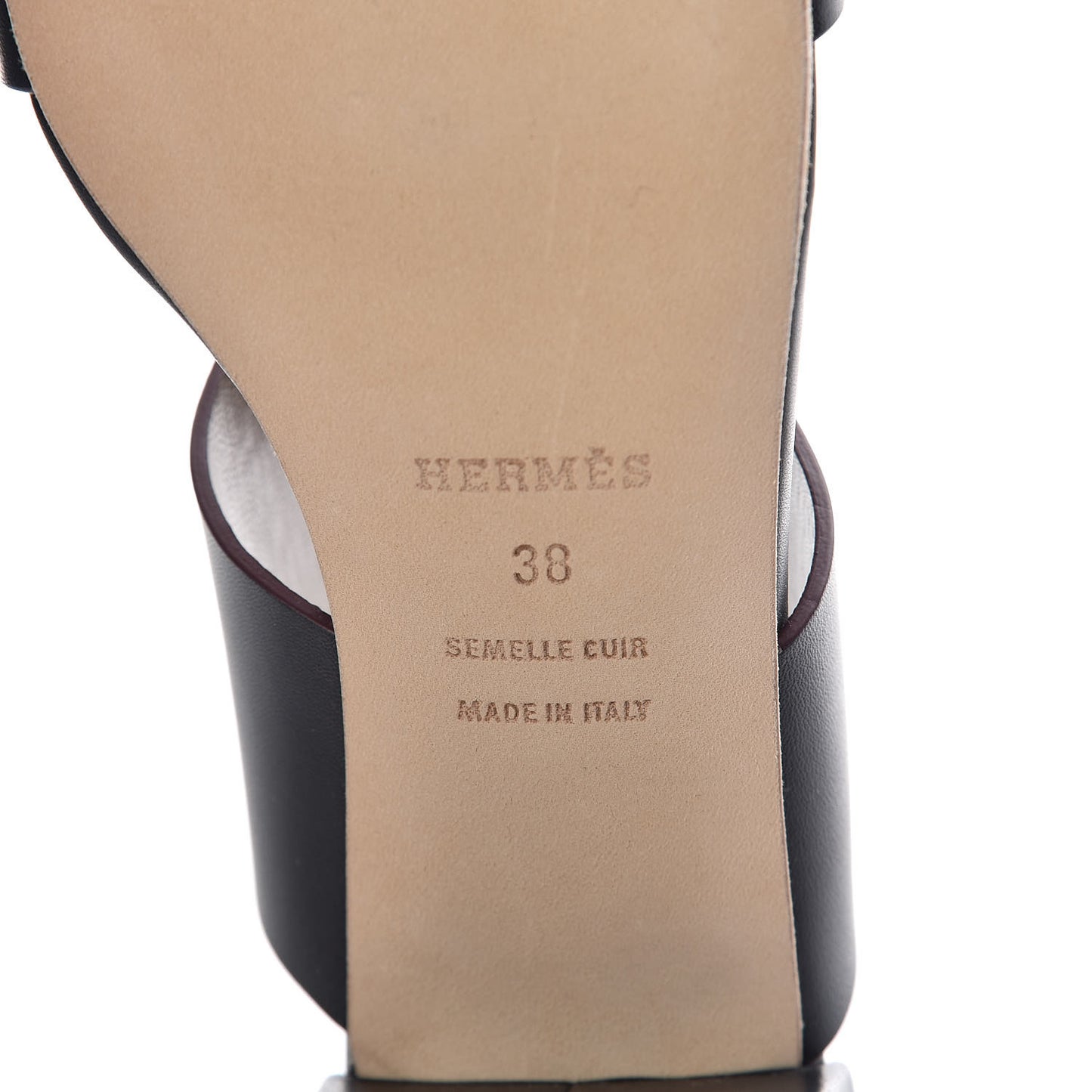 Calfskin Ostia Sandals 38 Black