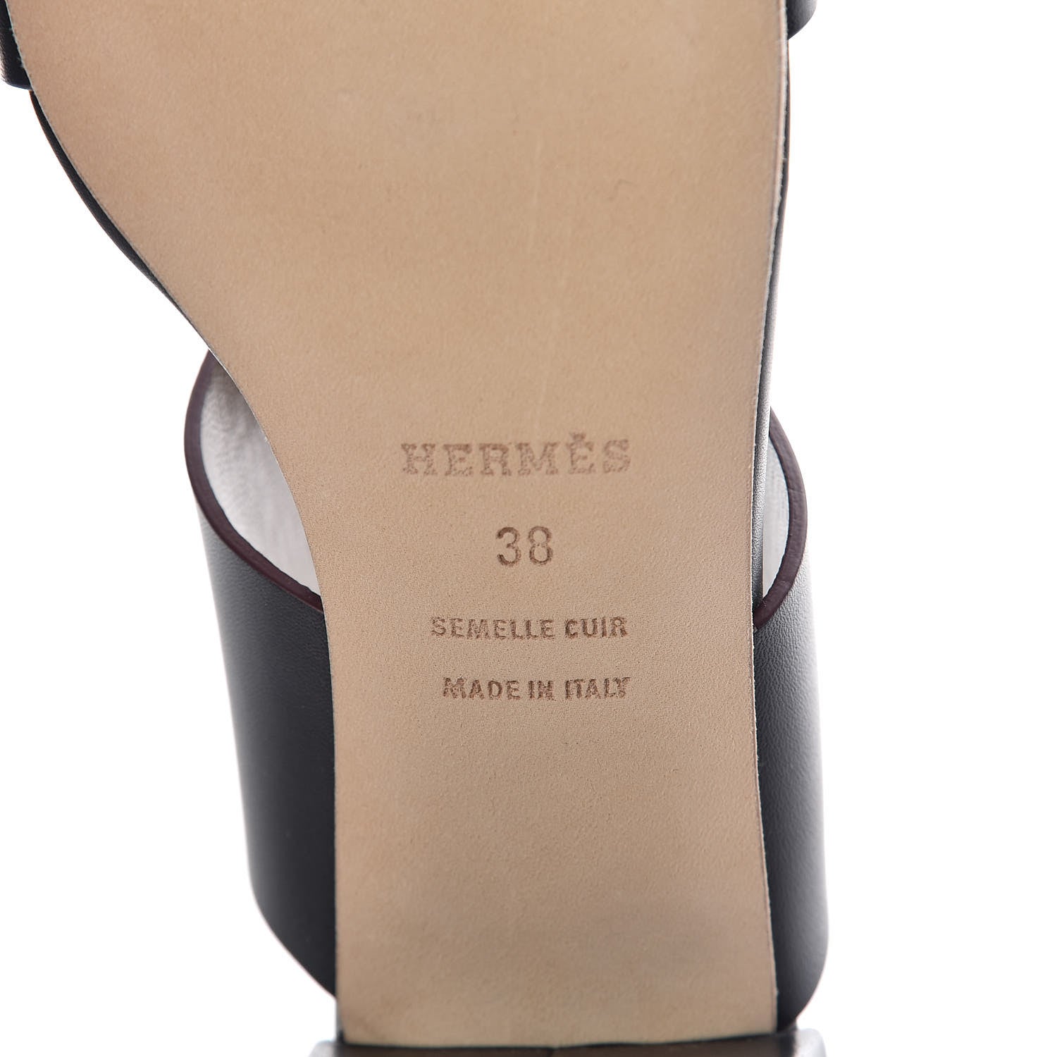 Hermes Calfskin Ostia Sandals 38 Black 7 of 9