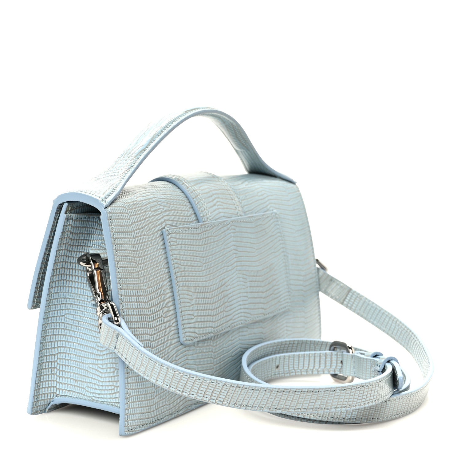 Jacquemus Calfskin Lizard Embossed Le Grand Bambino Light Blue 3 of 12