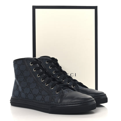 Gucci Monogram High Top Sneakers 39 Black 10 of 10