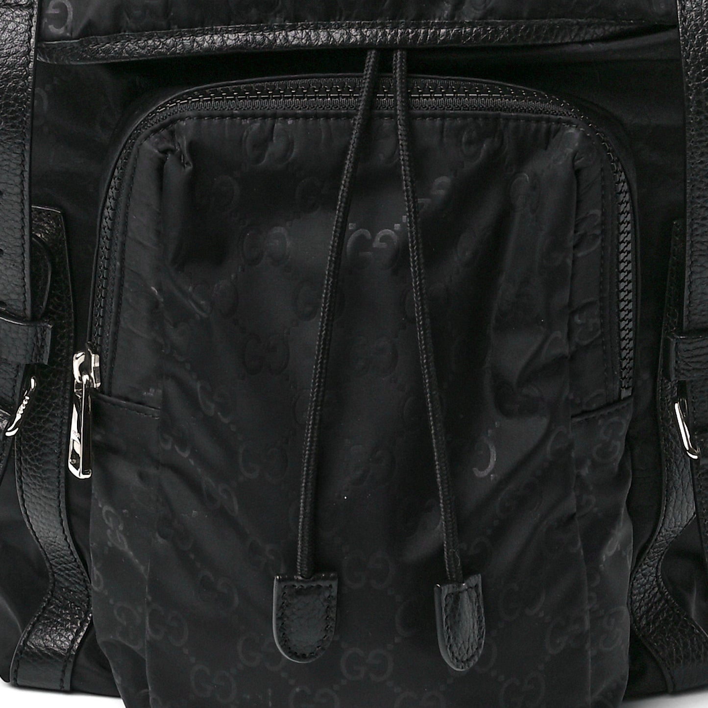 Nylon Monogram Medium Light Double Buckle Backpack Black