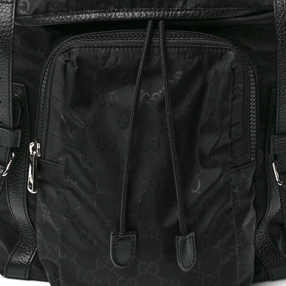 Gucci Nylon Monogram Medium Light Double Buckle Backpack Black 11 of 14