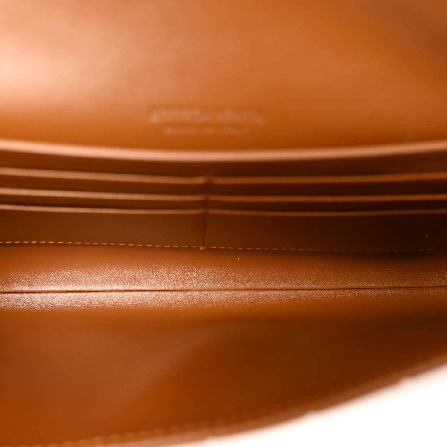 Nappa Intrecciato Long Andiamo Top Handle Clutch Cognac Cognac