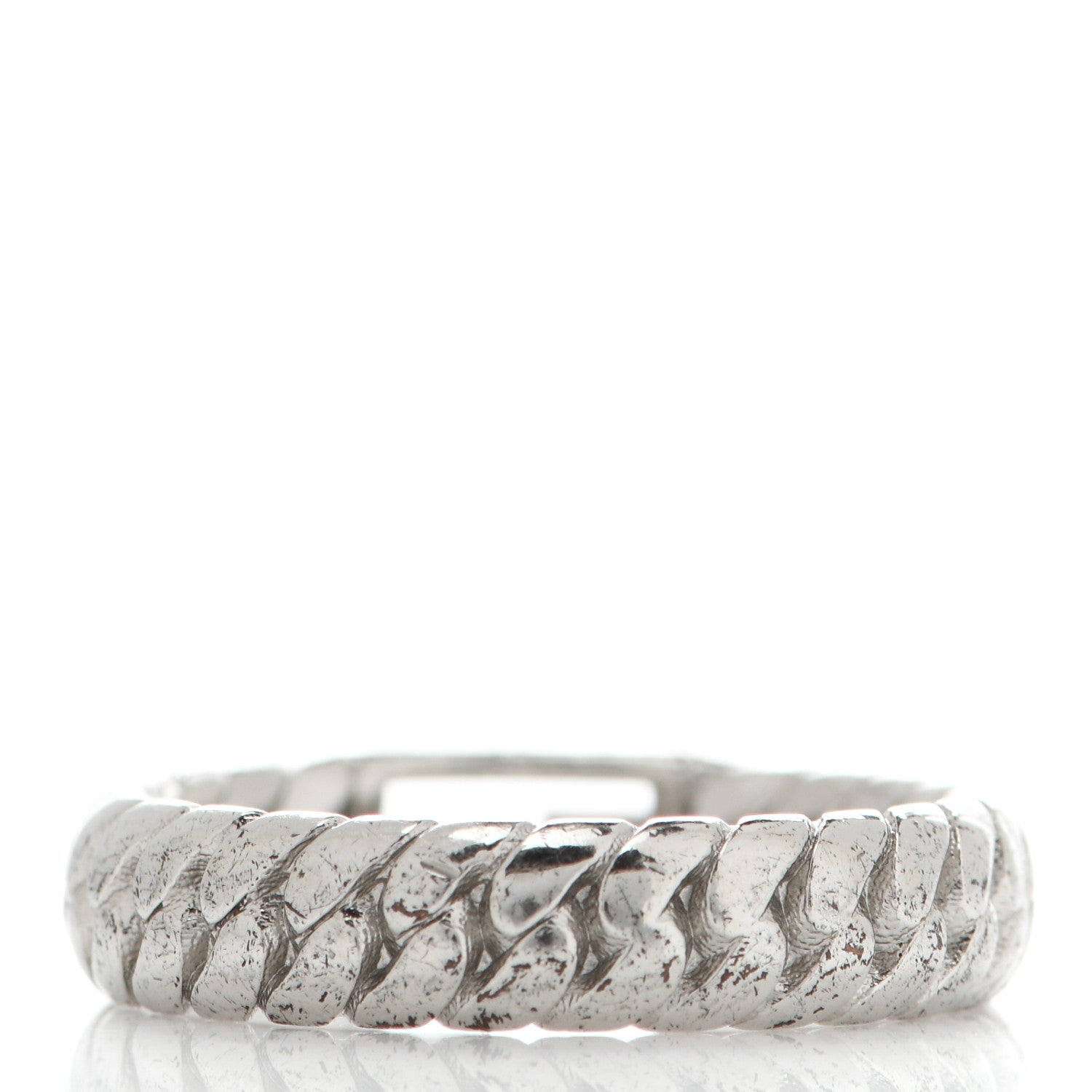 Fendi Metal FF Chain Ring 54 7 Silver 3 of 4