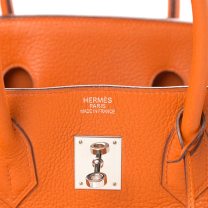 Hermes Taurillon Clemence Birkin 35 Orange 6 of 16