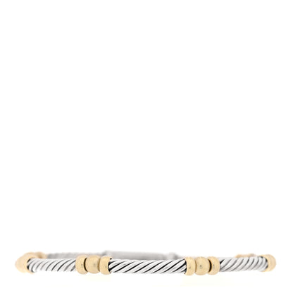 David Yurman Sterling Silver 14K Yellow Gold 3mm Cable Classics Link Bracelet 1 of 3