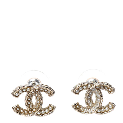 Chanel Pearl CC Earrings Light Gold 1 of 4