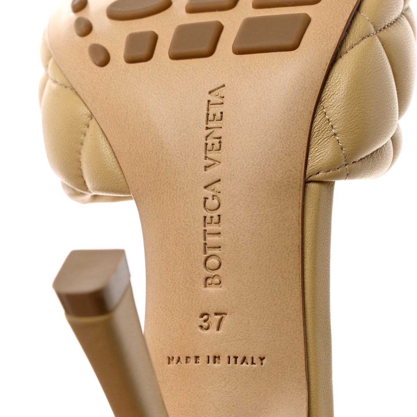 Nappa Matelasse Padded Mule Sandals 37 Cane Sugar