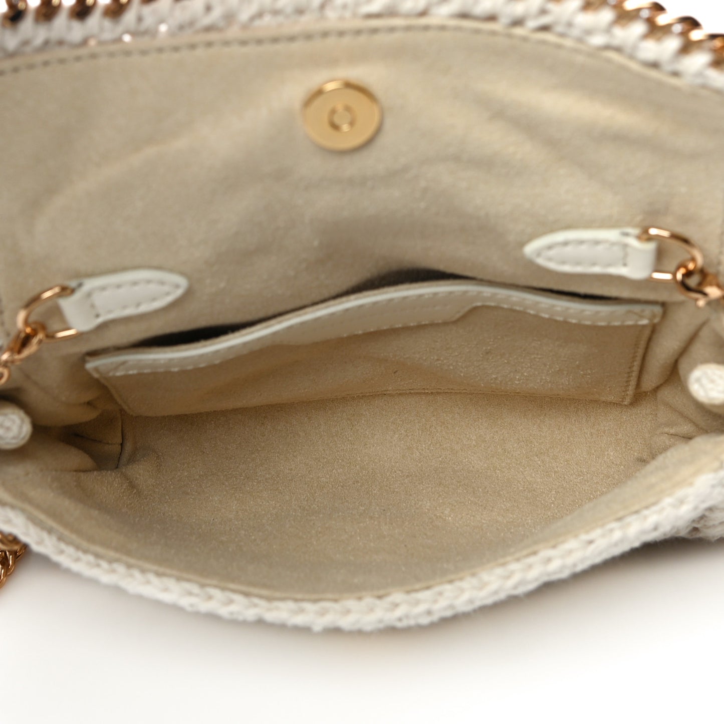 Cotton Crochet Falabella Crossbody Bag White