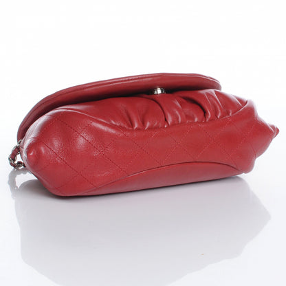Chanel Lambskin Half Moon Wallet On Chain Bag Red 4 of 9