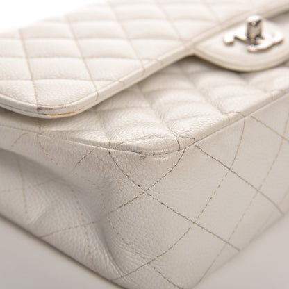 Chanel Caviar Quilted Medium Double Flap White 15 of 18