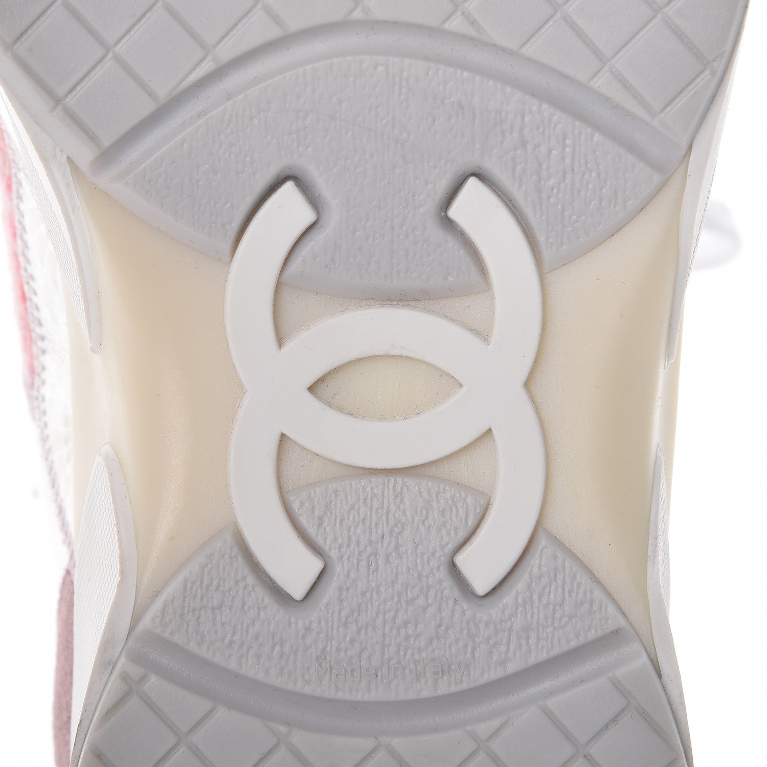 Chanel Tweed Suede Calfskin Sneakers 38 Silver Pink 6 of 8