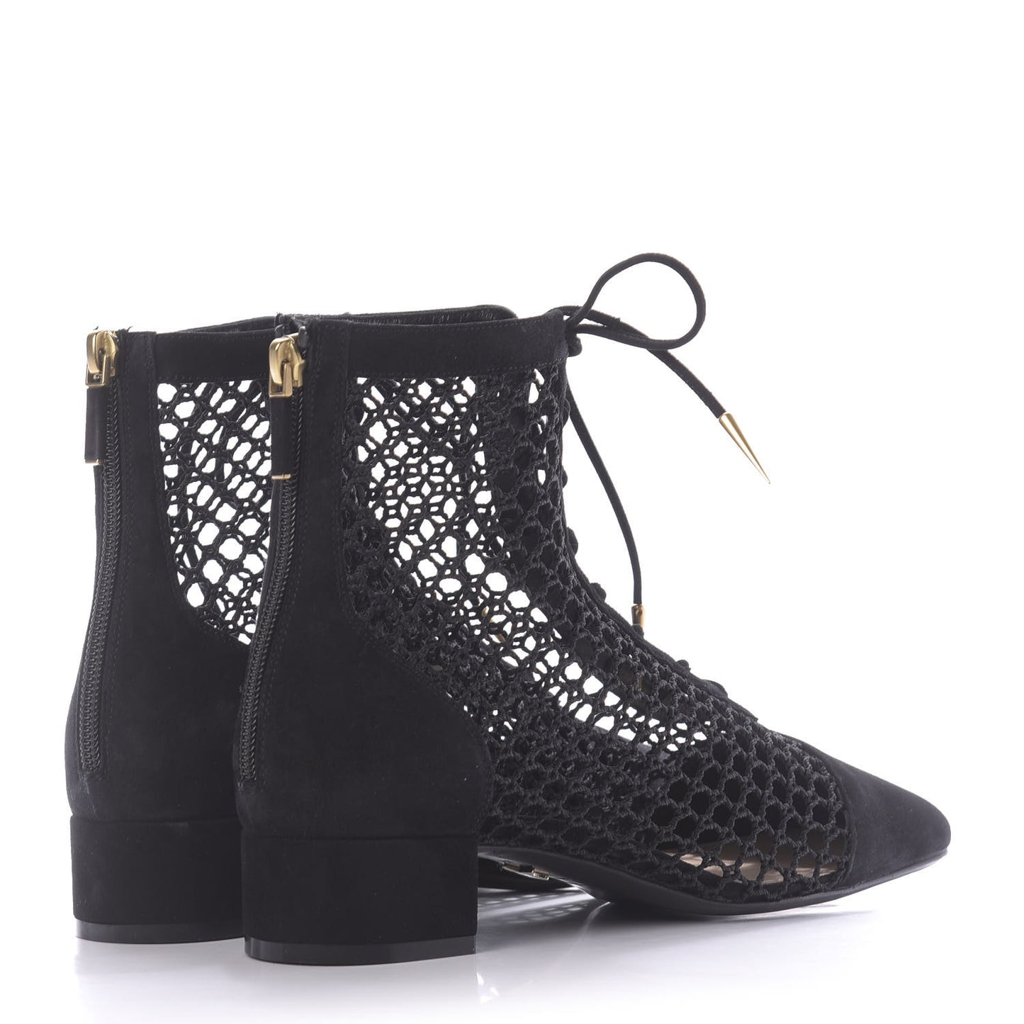 Suede Resille Naughtily-D 30mm Ankle Boots 38.5 Black