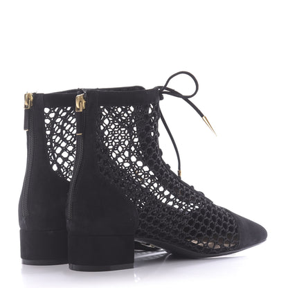 Christian Dior Suede Resille Naughtily-D 30mm Ankle Boots 38.5 Black 4 of 12