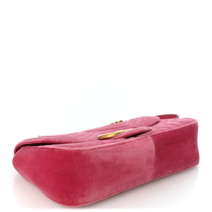 Gucci Velvet Matelasse Small GG Marmont Shoulder Bag Light Raspberry Rose 4 of 12