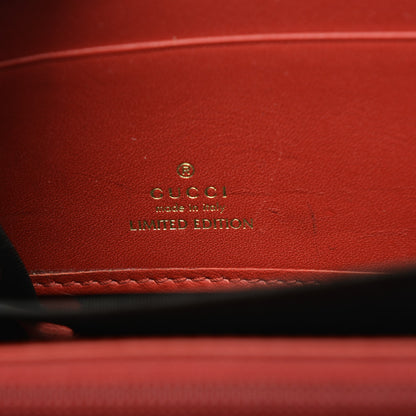 Gucci GG Supreme Monogram Kingsnake Heart Embroidered Zip Around Wallet Red 6 of 8