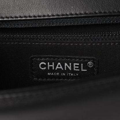 Chanel Calfskin Chevron Quilted Large Boy Flap Black 8 of 11