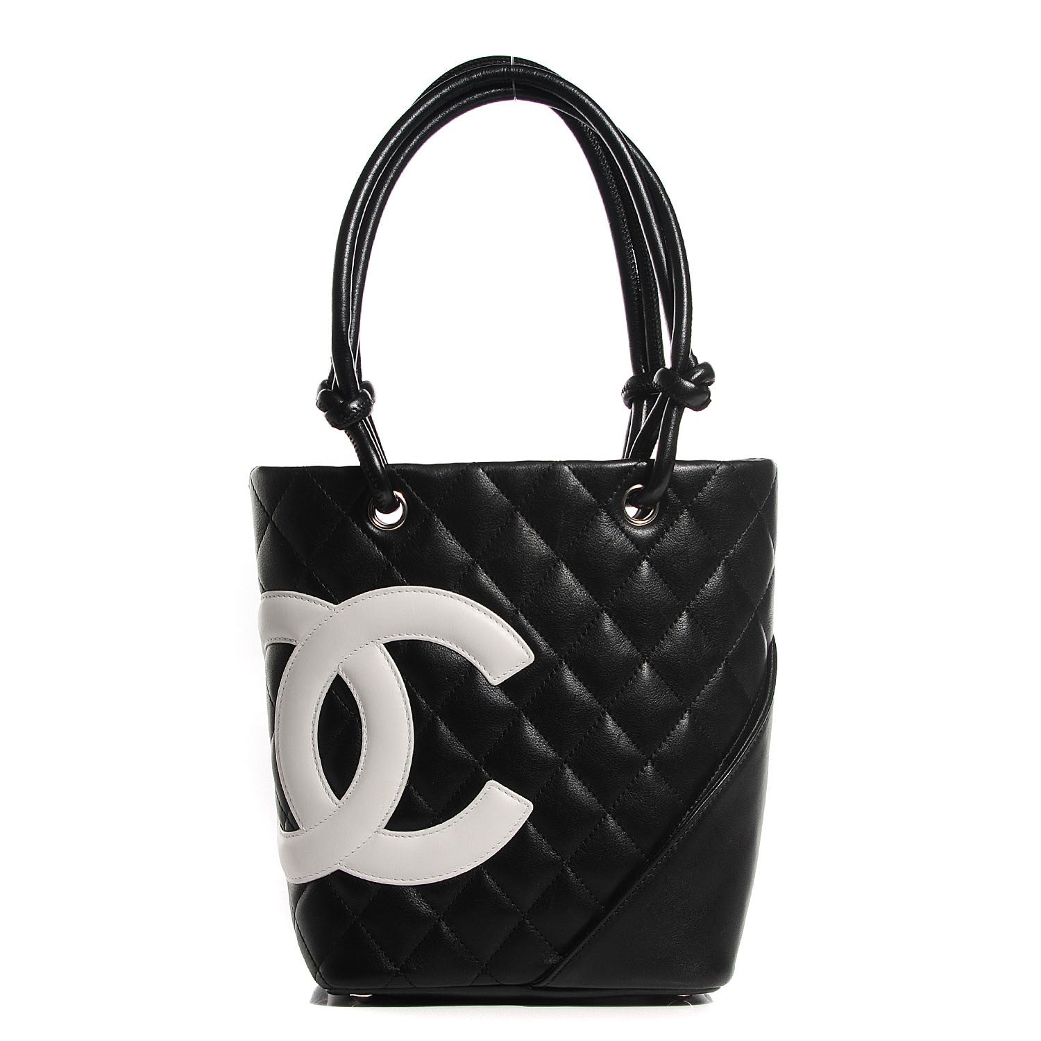 Chanel Calfskin Quilted Small Cambon Tote Black White 1 of 7