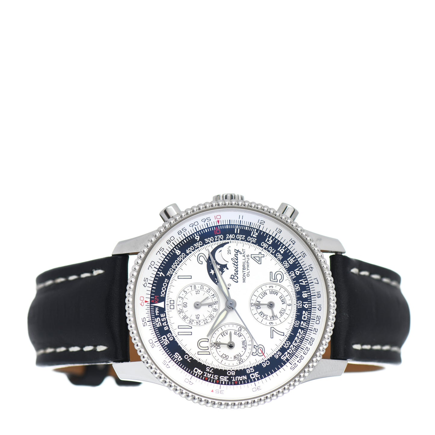 Stainless Steel Alligator 41.5mm Navitimer Montbrilliant Olympus Automatic Watch A19350