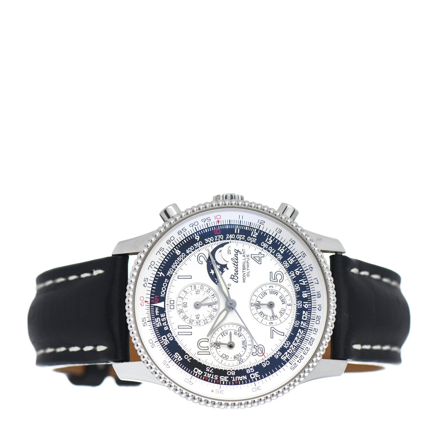 Breitling Stainless Steel Alligator 41.5mm Navitimer Montbrilliant Olympus Automatic Watch A19350 2 of 4