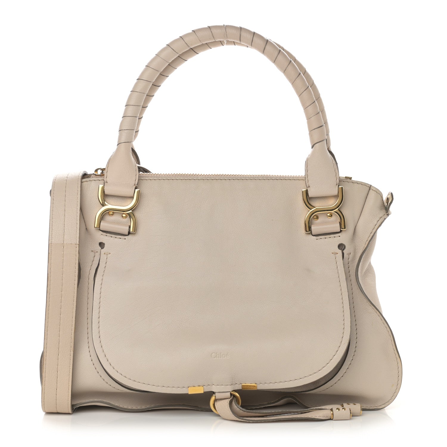 Chloe Calfskin Medium Marcie Nude Satchel Beige 1 of 15
