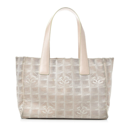 Chanel Metallic Nylon Small Travel Tote Beige 1 of 14