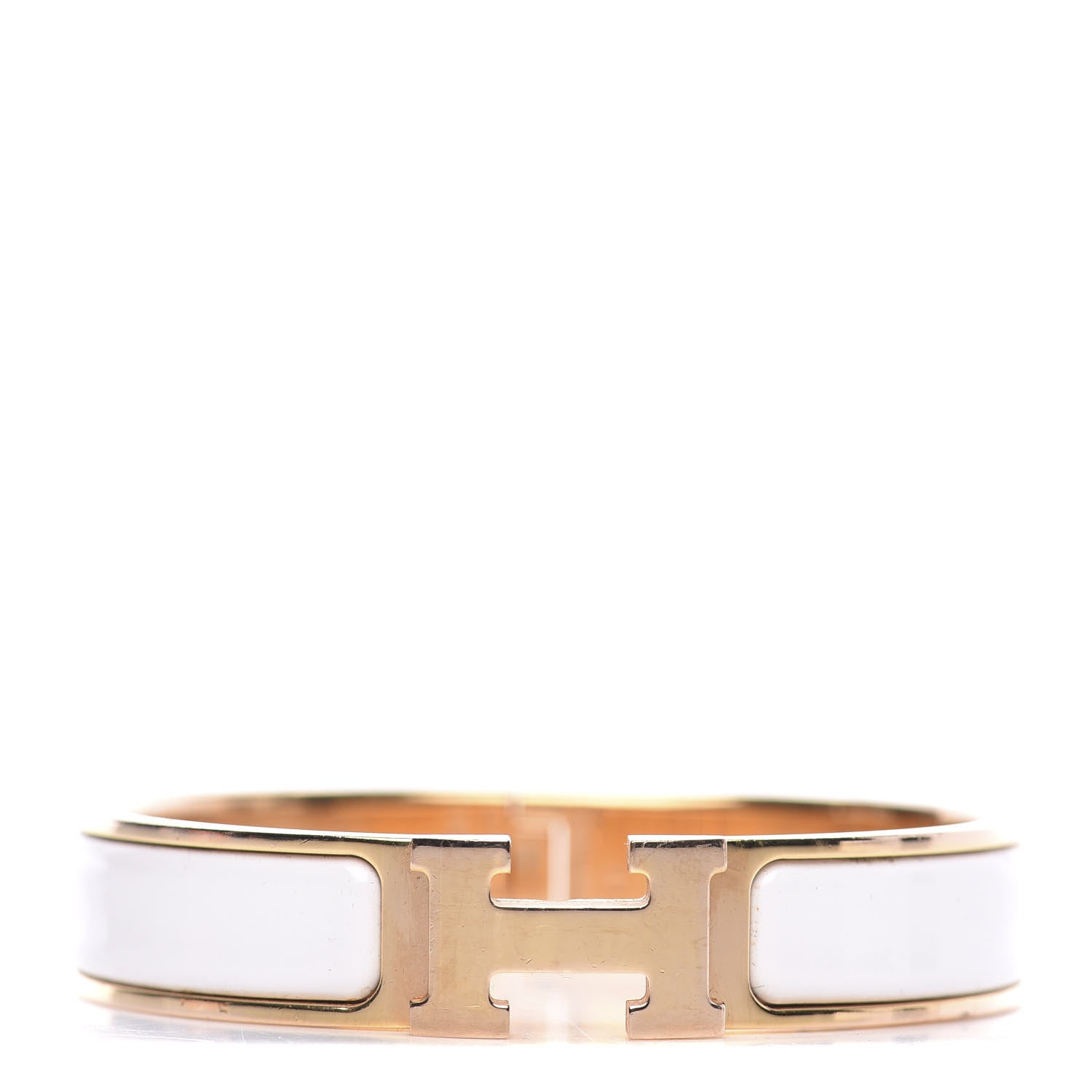 Hermes Enamel Narrow Clic Clac H Bracelet PM White 1 of 6