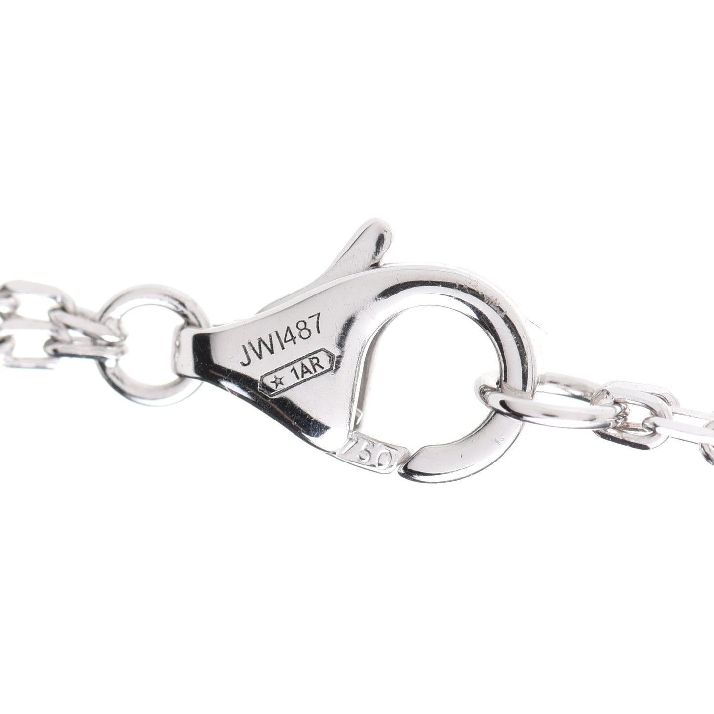 18K White Gold 2 Diamond LOVE Necklace