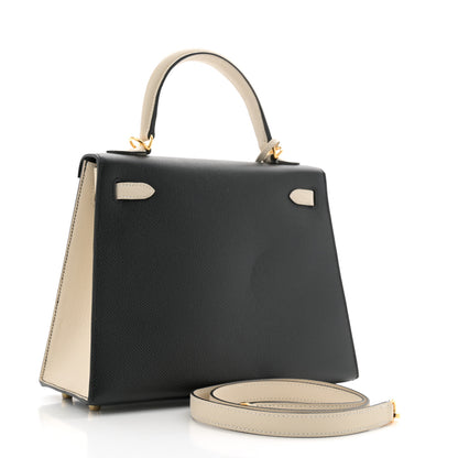 Hermes Epsom Horseshoe Kelly Sellier 25 Black Nata 3 of 14