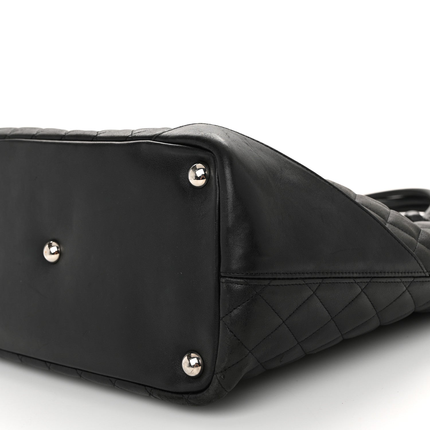 Chanel Calfskin Quilted Large Cambon Tote Black White 9 of 12