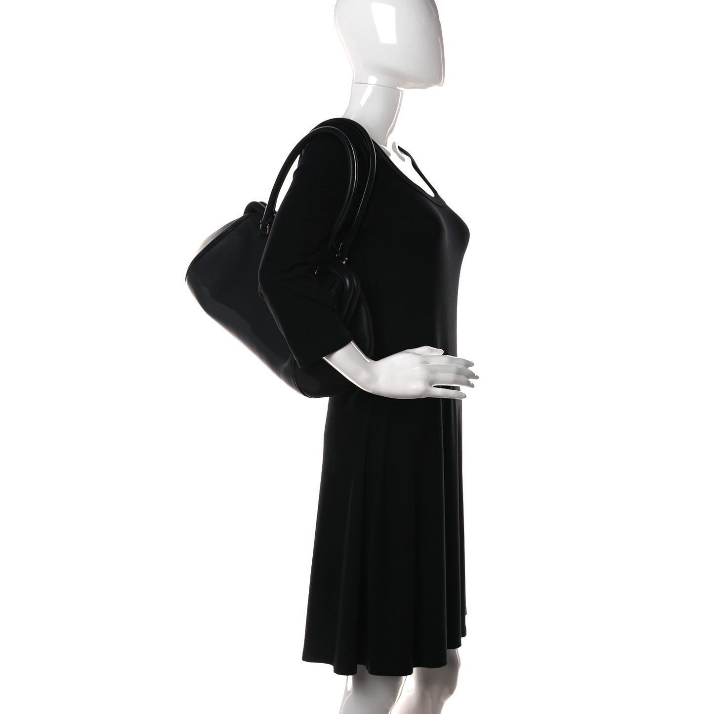 Calfskin Frame Satchel Black