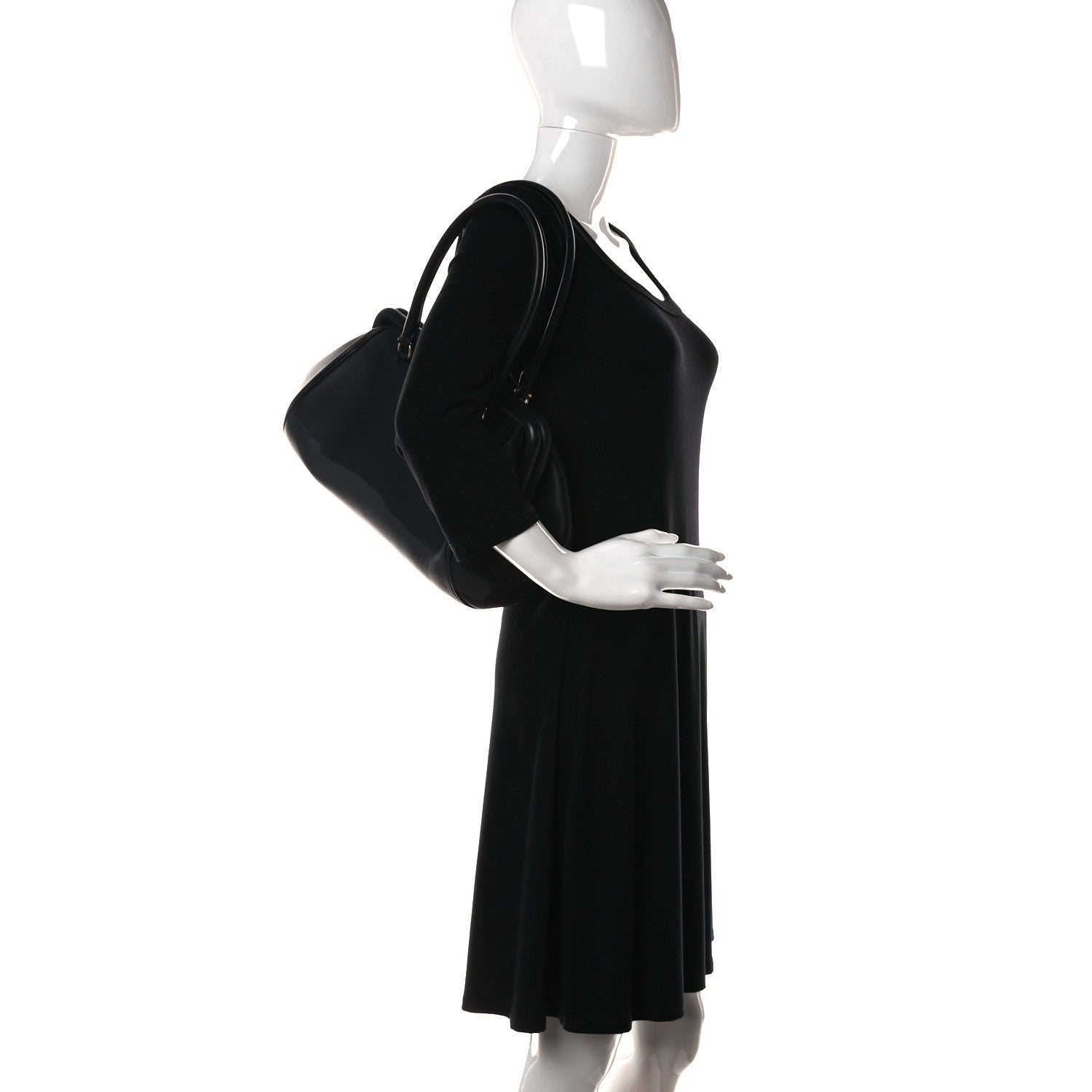 Salvatore Ferragamo Calfskin Frame Satchel Black 3 of 12