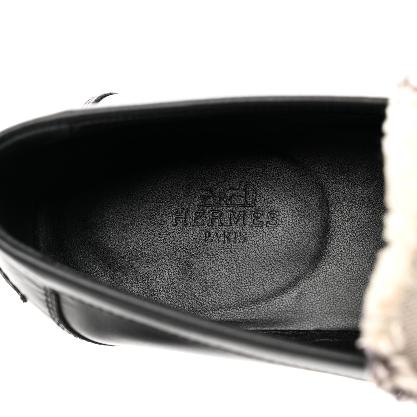 Toile Calfskin Fray Womens Destin Loafer 36.5 Black Prunoir