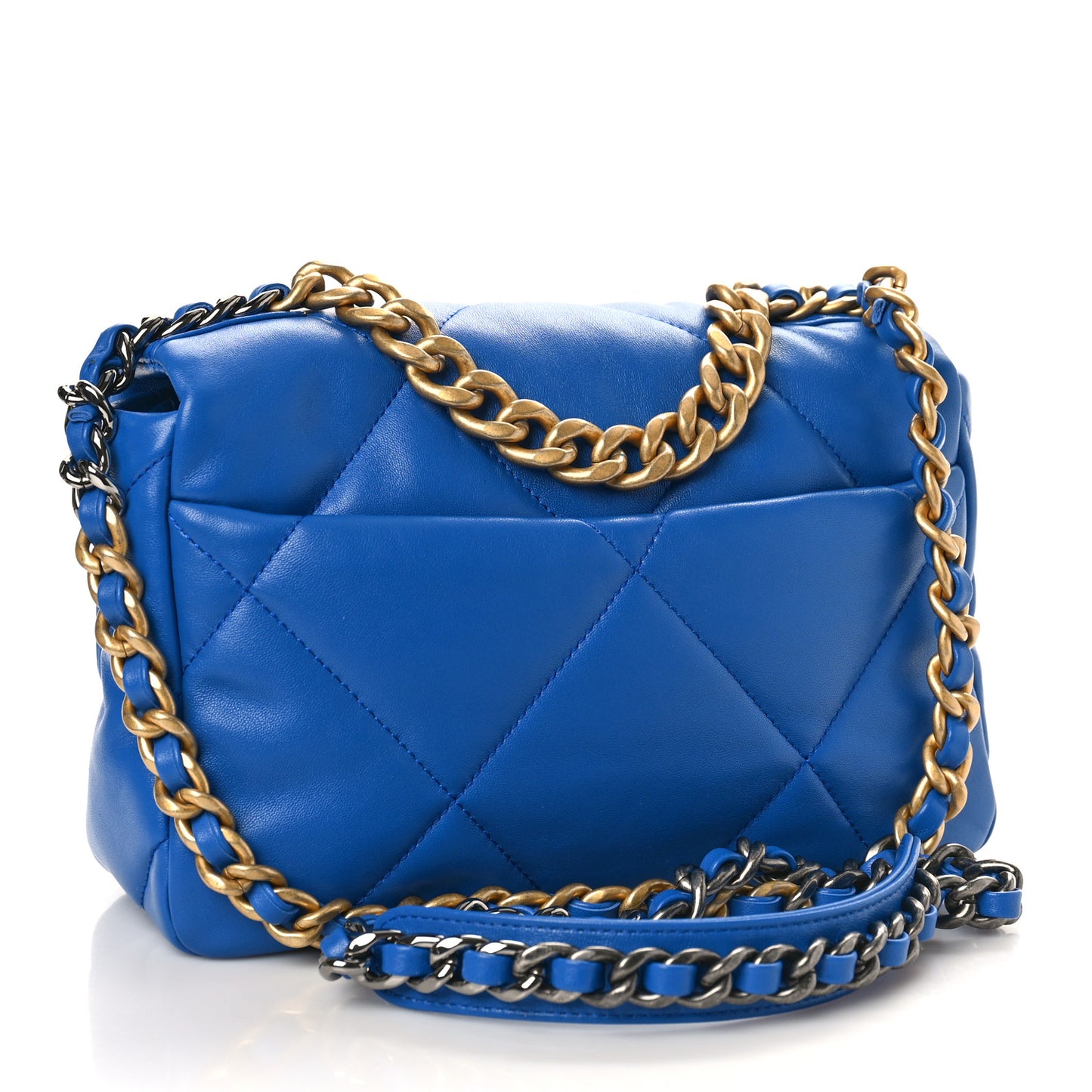 Lambskin Quilted Medium Chanel 19 Flap Blue