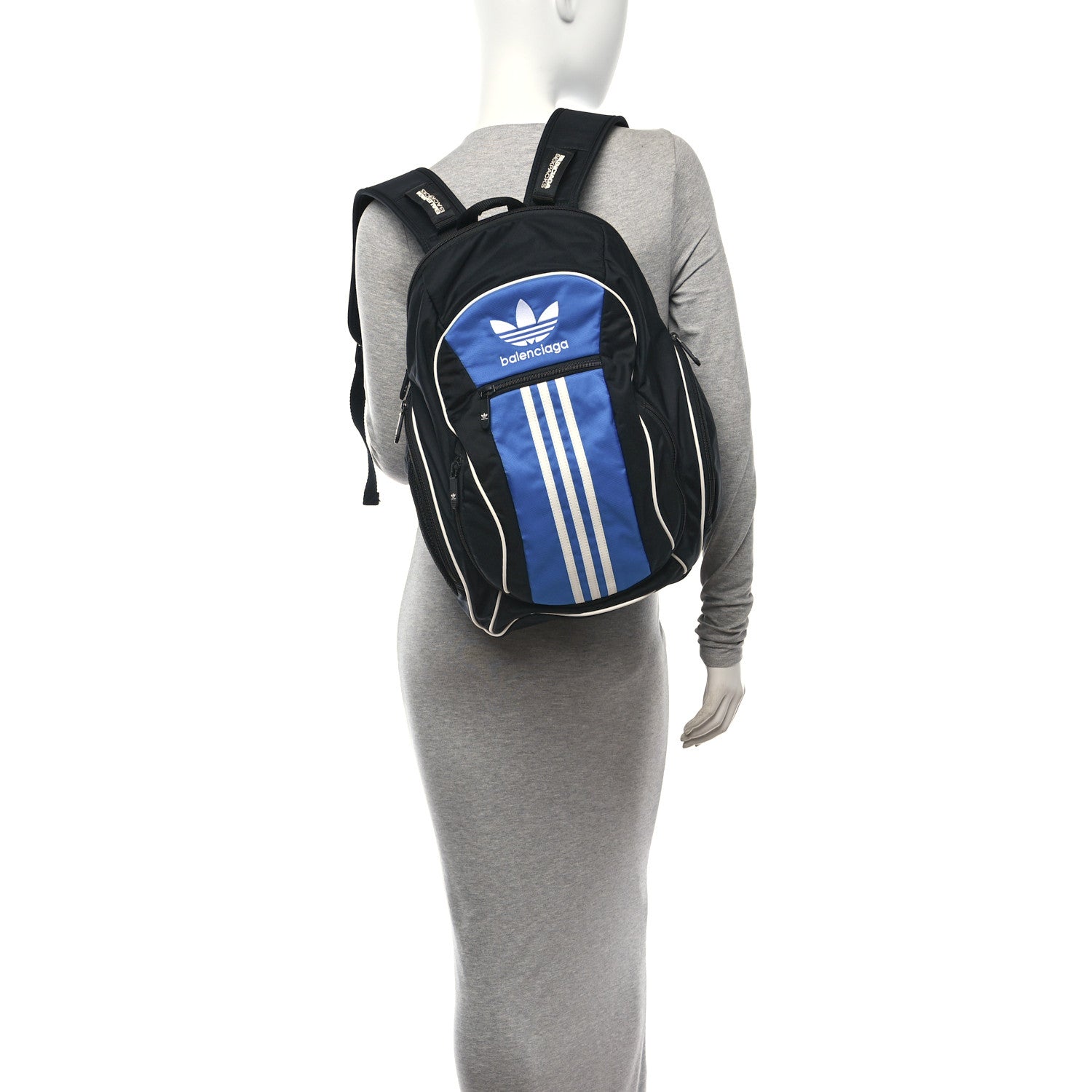 Balenciaga X ADIDAS Recycled Nylon Backpack Black Blue 2 of 9