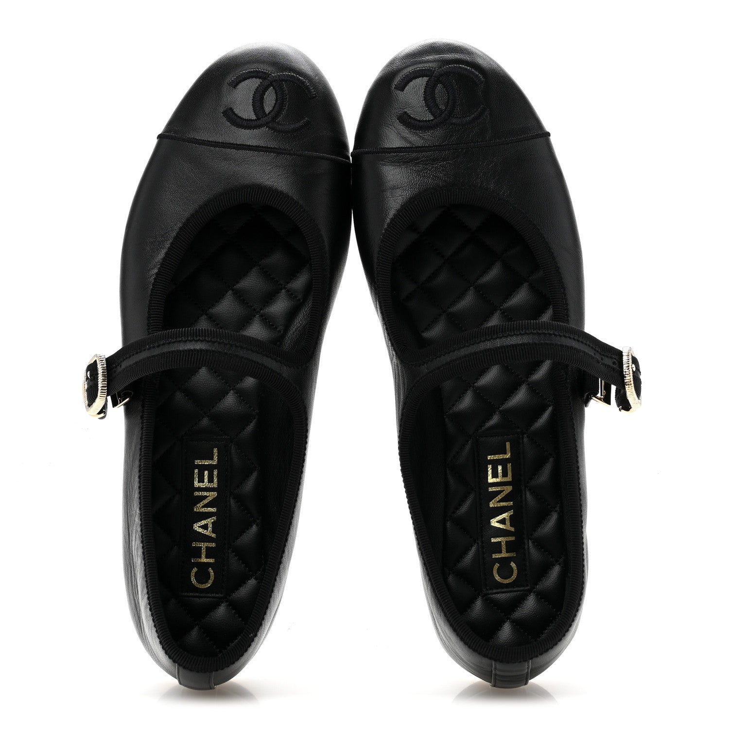 Chanel Lambskin Mary Jane Flats 39 Black 2 of 10