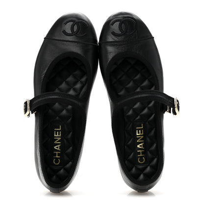 Chanel Lambskin Mary Jane Flats 39 Black 2 of 10