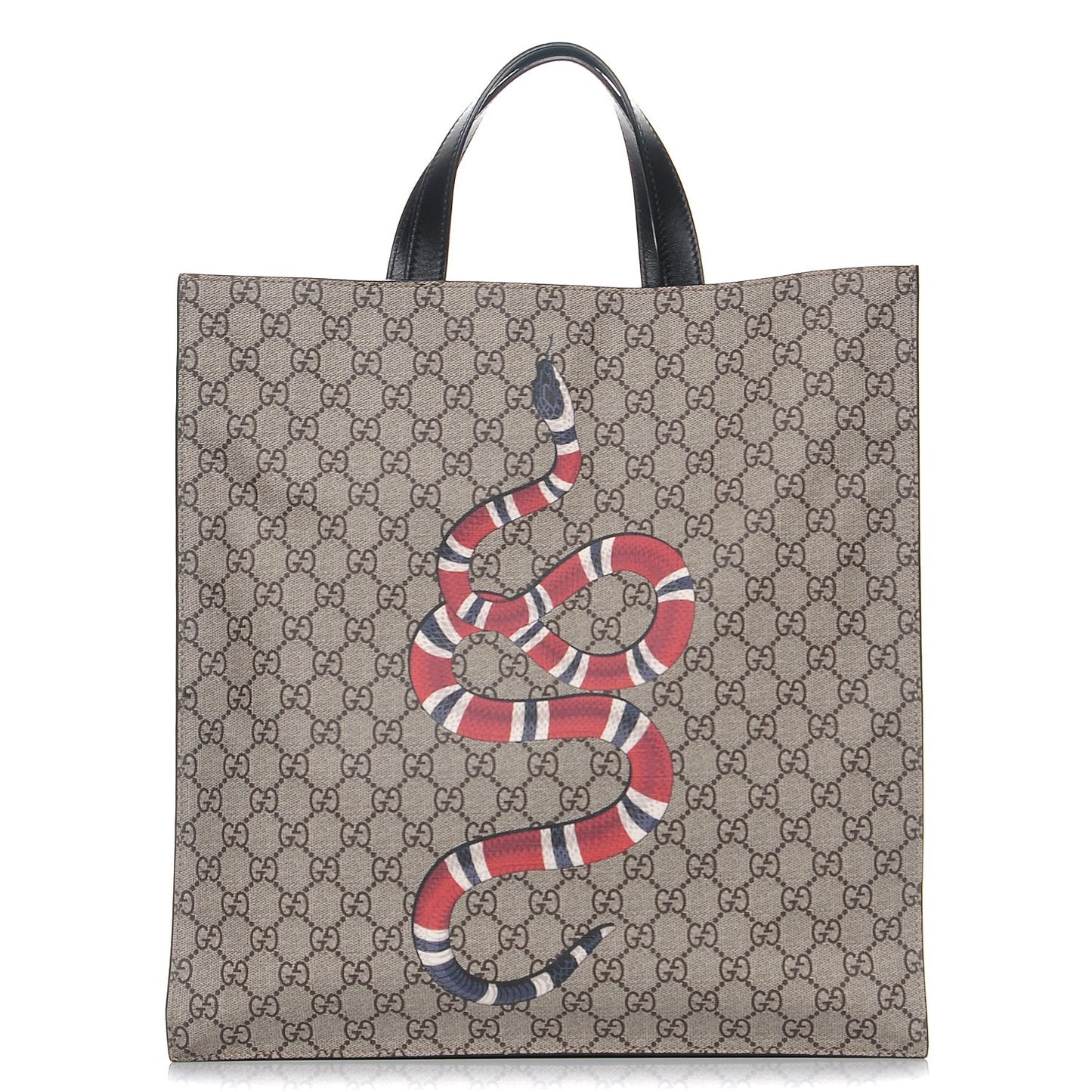 Soft GG Supreme Monogram Kingsnake Vertical Tote Black