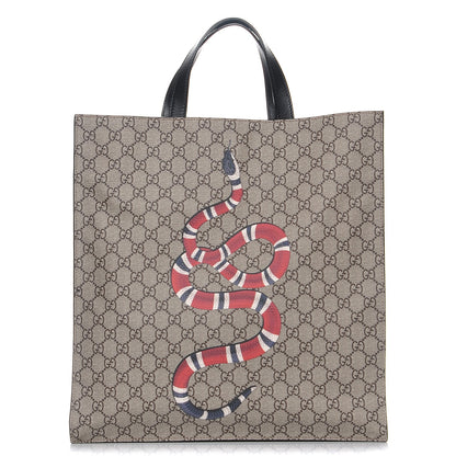 Gucci Soft GG Supreme Monogram Kingsnake Vertical Tote Black 1 of 7