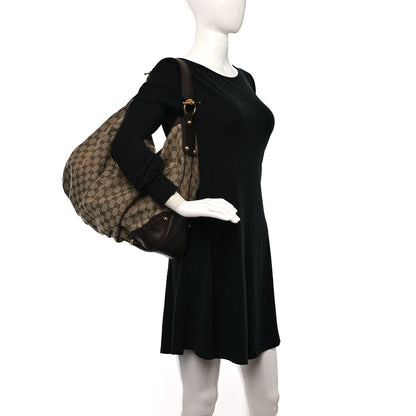 Gucci Monogram Large Jockey Hobo Dark Brown 2 of 12