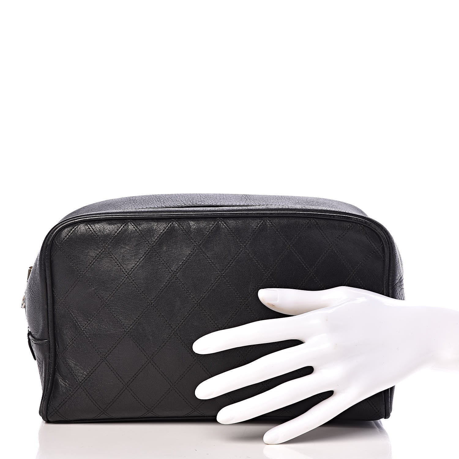 Chanel Lambskin Diamond Stitch Cosmetic Case Black 4 of 16