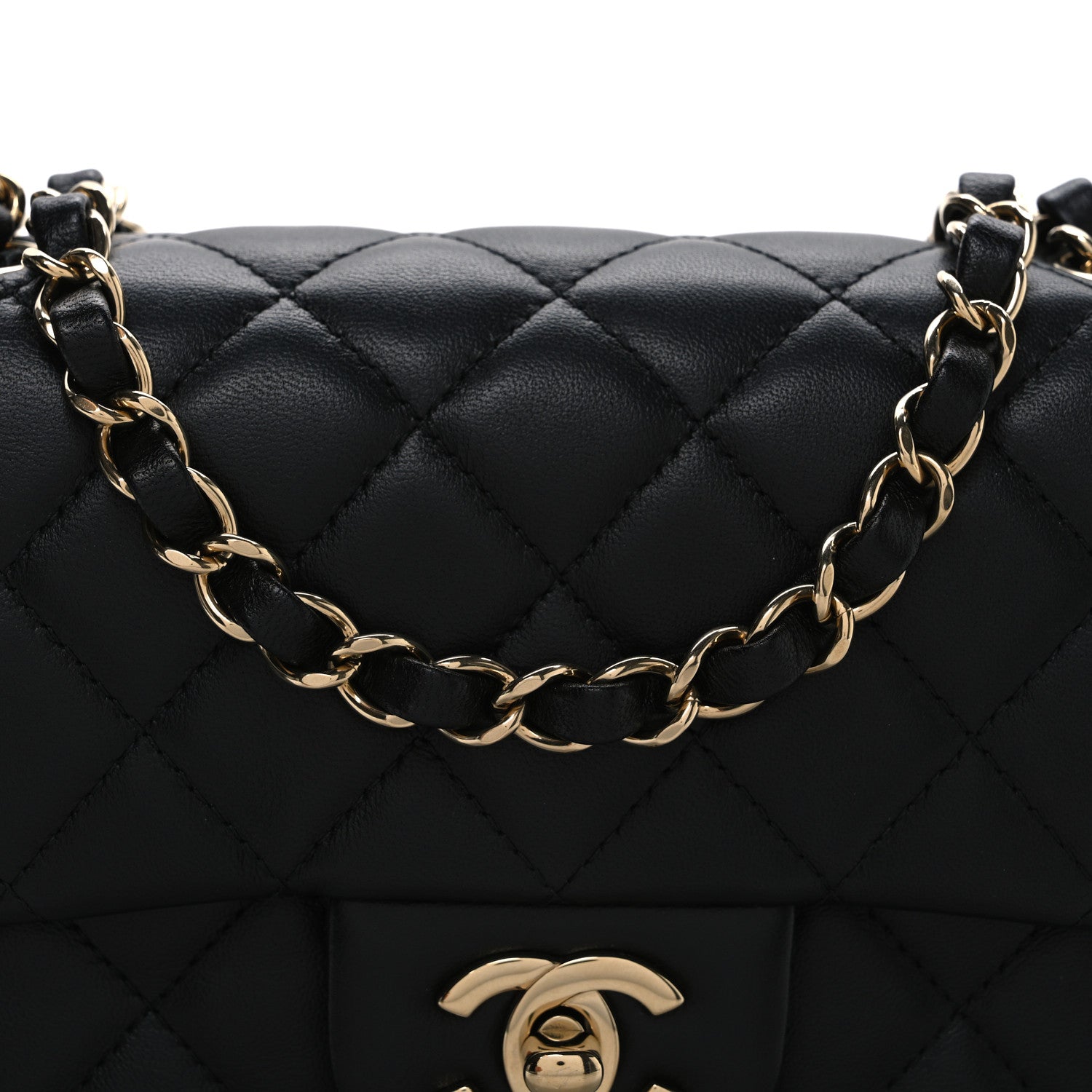 Chanel Lambskin Quilted Mini Rectangular Flap Black 8 of 10